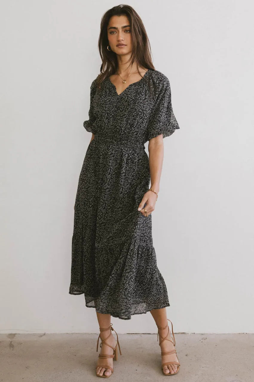Allorah Ditsy Floral Midi Dress - FINAL SALE