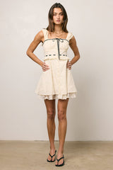 Teddie Embroidered Mini Dress - FINAL SALE