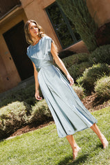 Rosalind Midi Dress in Blue - FINAL SALE