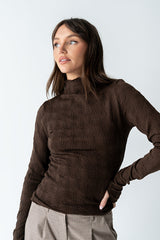 Benny Textured Top in Brown - FINAL SALE