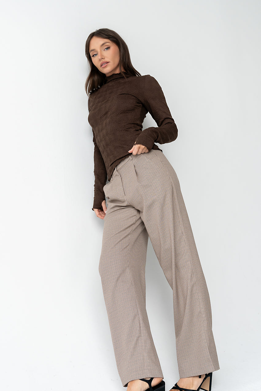 Benny Textured Top in Brown - FINAL SALE