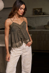 Fern Tank Top in Olive - FINAL SALE