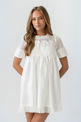 Russel Mesh Mini Dress in Off White - FINAL SALE