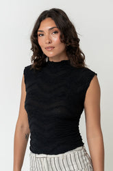 Monet Textured Top in Black - FINAL SALE