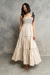 Mollie Tiered Maxi Dress in Ivory - FINAL SALE