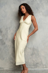 Hailey Lace Trim Maxi Dress in Yellow - FINAL SALE