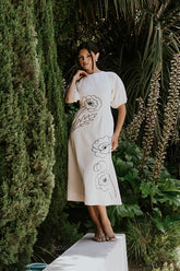 Mandie Embroidered Midi Dress - FINAL SALE
