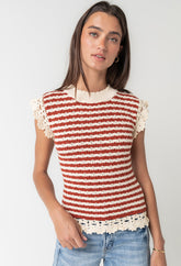 Ariah Striped Crochet Top - FINAL SALE