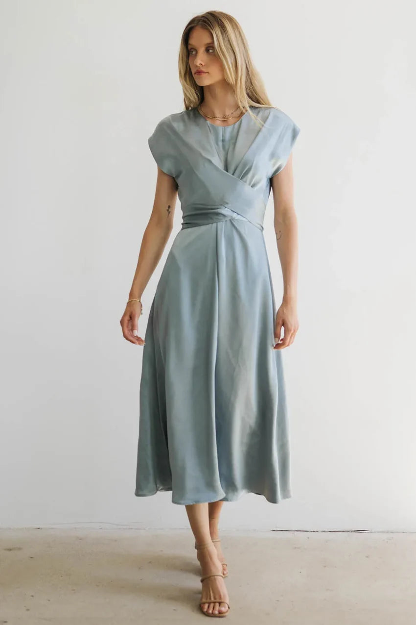 Rosalind Midi Dress in Blue - FINAL SALE