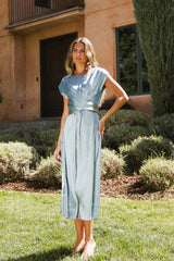 Rosalind Midi Dress in Blue - FINAL SALE