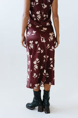 Carsyn Floral Maxi Skirt in Red-Brown - FINAL SALE